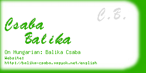 csaba balika business card